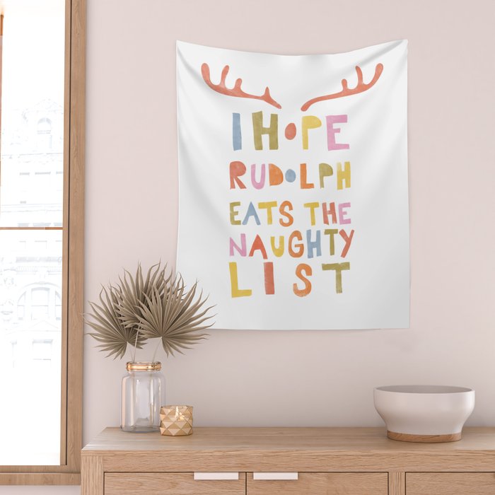 Hope Rudolph Eats The Naughty List Wall Tapestry Gallery Image 2