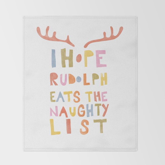Hope Rudolph Eats The Naughty List Throw Blanket Gallery Image 2