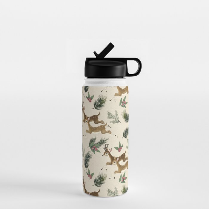 winter deer // repeat pattern Water Bottle Gallery Image 1