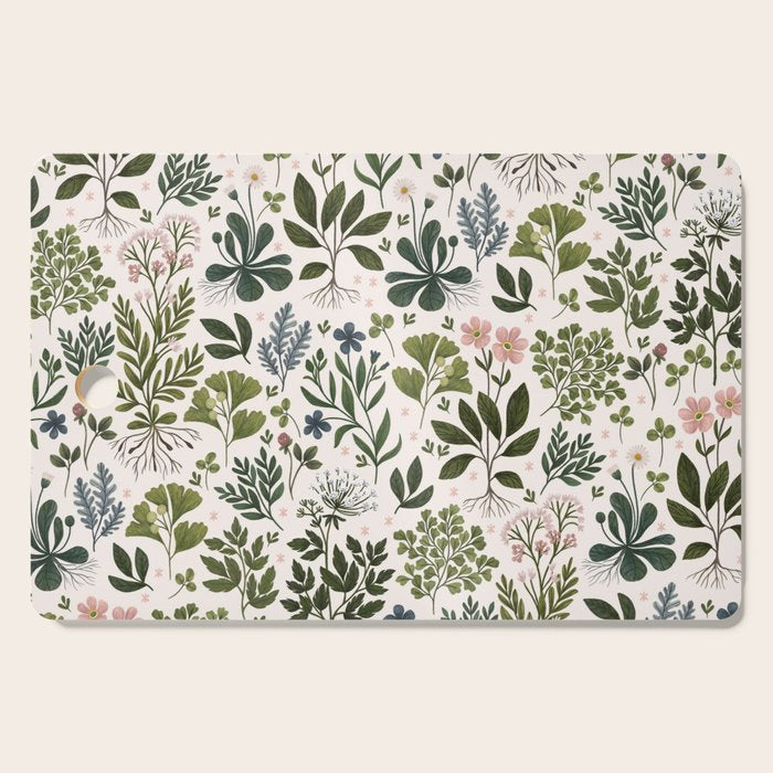 Herbarium ~ vintage inspired botanical art print ~ white Cutting Board Gallery Image 1