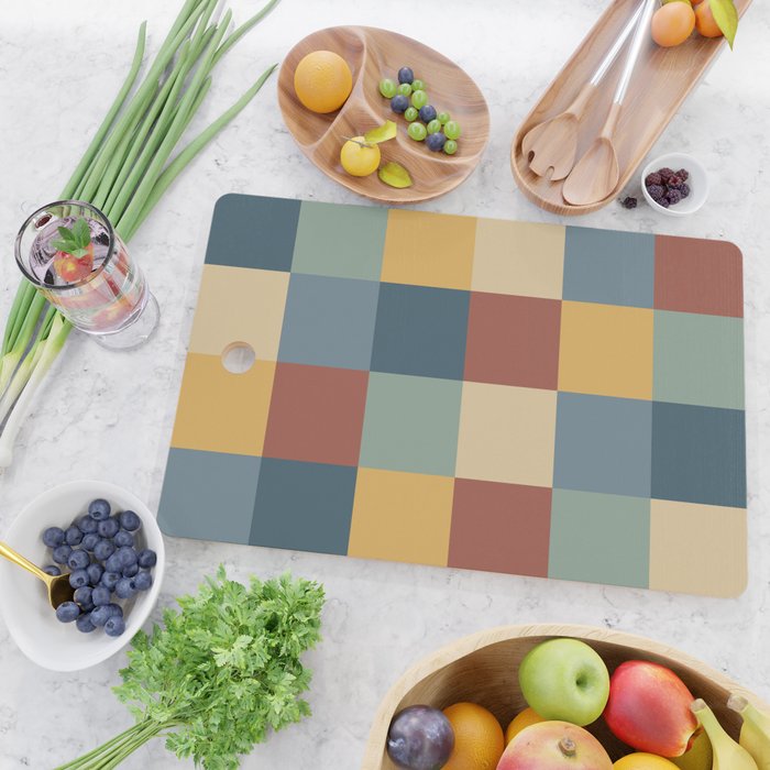 Bold Colorful Checks Pattern - Large IX Cutting Board Gallery Image 2