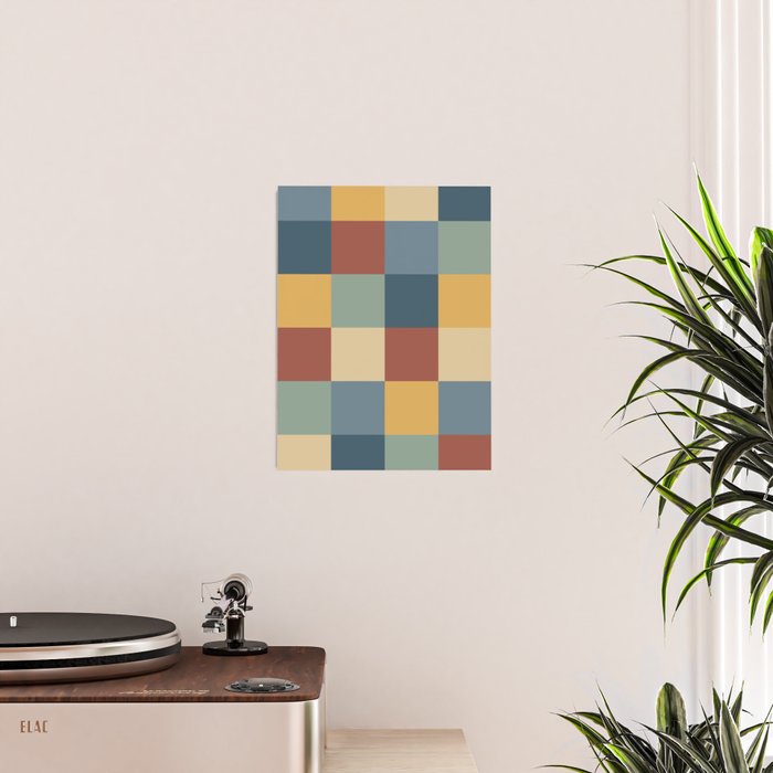 Bold Colorful Checks Pattern - Large IX Poster Gallery Image 2