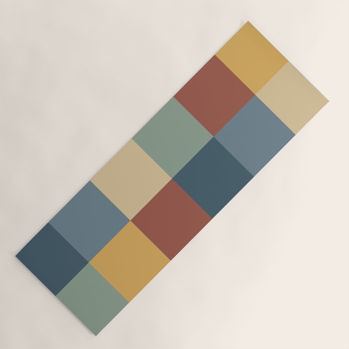 Bold Colorful Checks Pattern - Large IX Yoga Mat Gallery Image 1