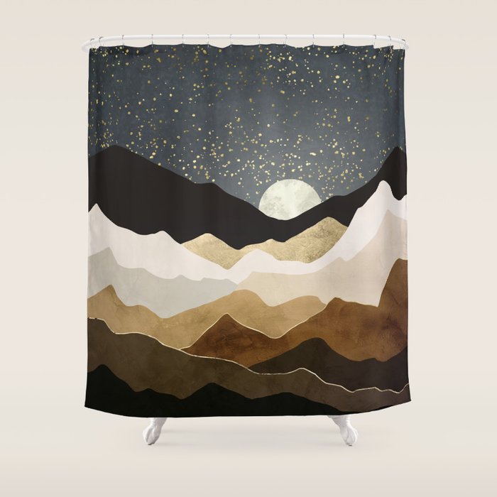 Golden Stars Shower Curtain Gallery Image 1