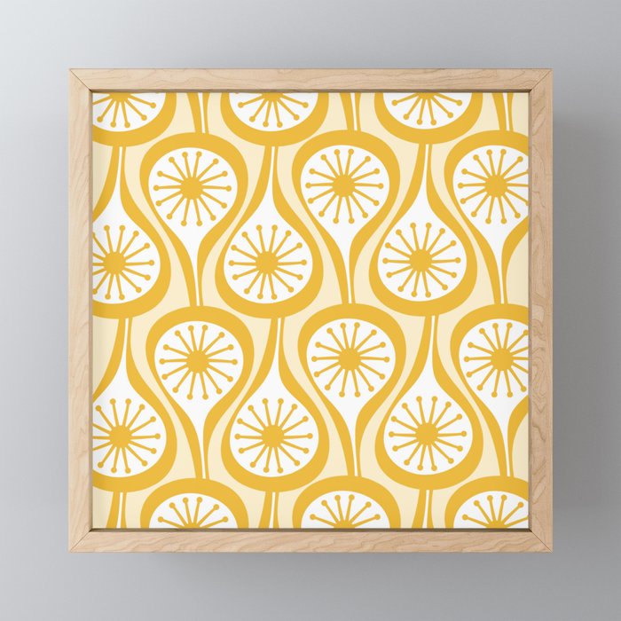Yellow Mid Century Modern Atomic Drops Pattern Mini Art Print Gallery Image 1