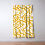 Yellow Mid Century Modern Atomic Drops Pattern Window Curtain Gallery Image 3