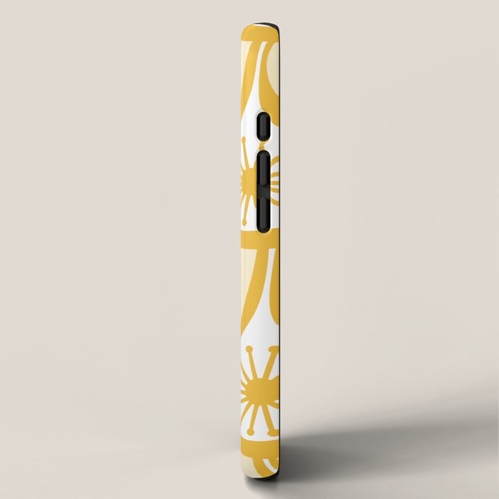 Yellow Mid Century Modern Atomic Drops Pattern iPhone Case Gallery Image 2