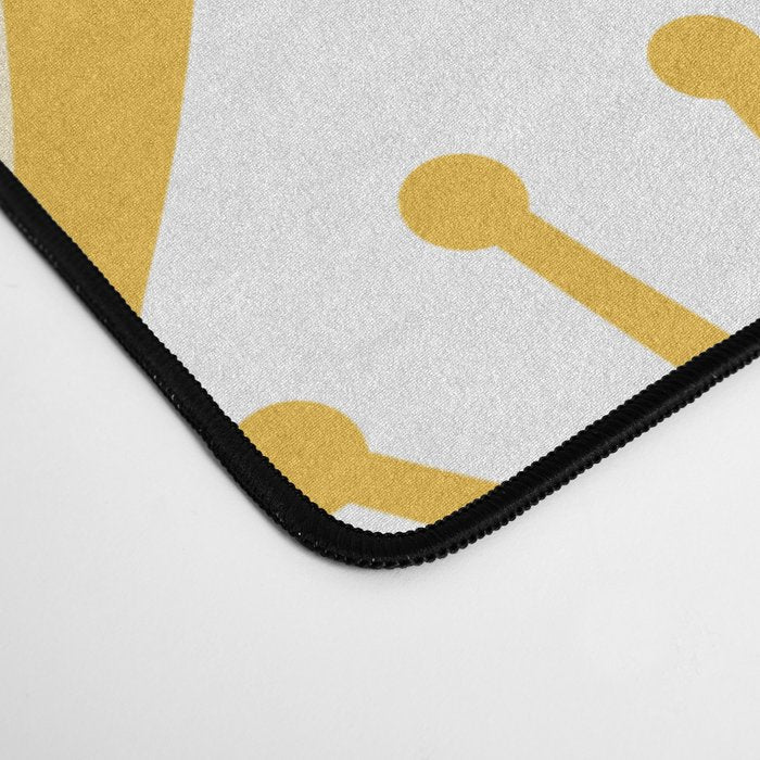 Yellow Mid Century Modern Atomic Drops Pattern Desk Mat Gallery Image 4