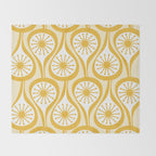 Yellow Mid Century Modern Atomic Drops Pattern Throw Blanket Gallery Image 2