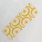 Yellow Mid Century Modern Atomic Drops Pattern Yoga Mat Gallery Image 1