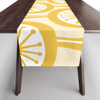 Yellow Mid Century Modern Atomic Drops Pattern Table Runner Gallery Image 1