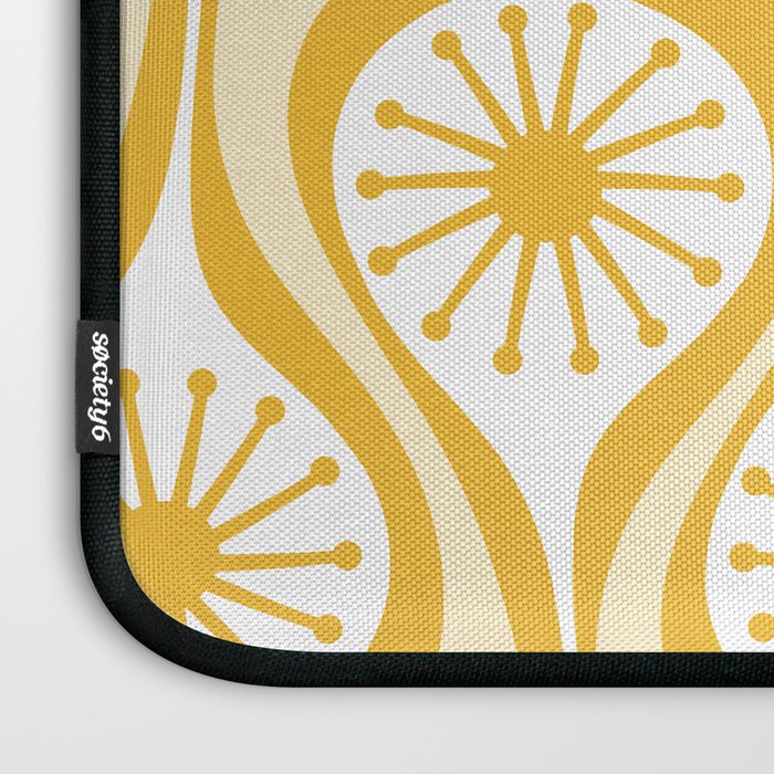 Yellow Mid Century Modern Atomic Drops Pattern Laptop Sleeve Gallery Image 3
