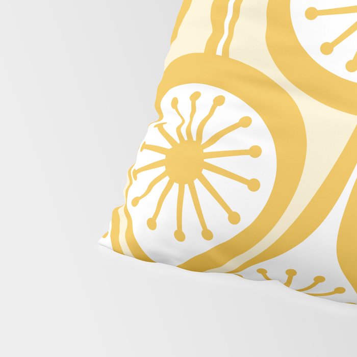 Yellow Mid Century Modern Atomic Drops Pattern Pillow Sham Gallery Image 4