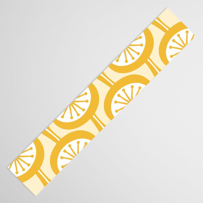 Yellow Mid Century Modern Atomic Drops Pattern Table Runner Gallery Image 3