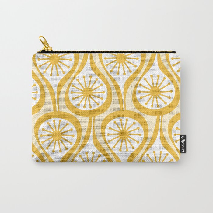Yellow Mid Century Modern Atomic Drops Pattern Carry All Pouch Gallery Image 1