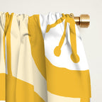 Yellow Mid Century Modern Atomic Drops Pattern Window Curtain Gallery Image 2