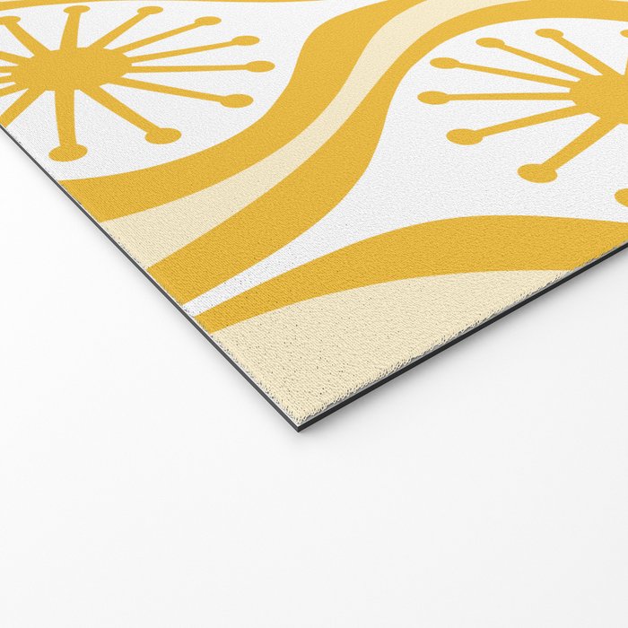Yellow Mid Century Modern Atomic Drops Pattern Welcome Mat Gallery Image 2