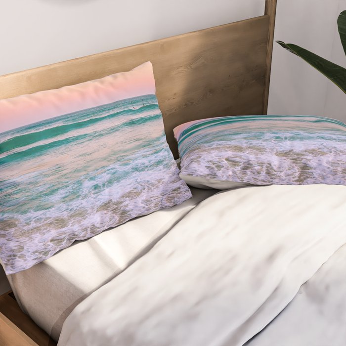 Ocean and Sunset Needed Pillow Sham Gallery Image 2