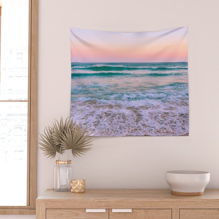 Ocean and Sunset Needed Wall Tapestry Gallery Image 2