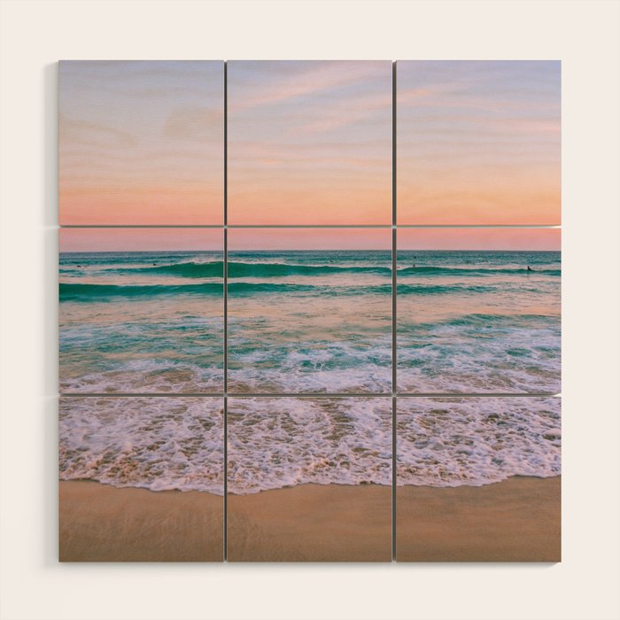 Ocean and Sunset Needed Wood Wall Art Gallery Image 1