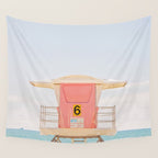 Beach Photography | Pink Lifeguard Tower. No. 6 | California  Wall Tapestry Gallery Image 4