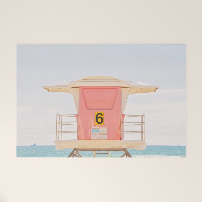 Beach Photography | Pink Lifeguard Tower. No. 6 | California  Welcome Mat Gallery Image 1