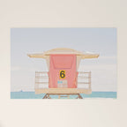 Beach Photography | Pink Lifeguard Tower. No. 6 | California  Welcome Mat Gallery Image 1