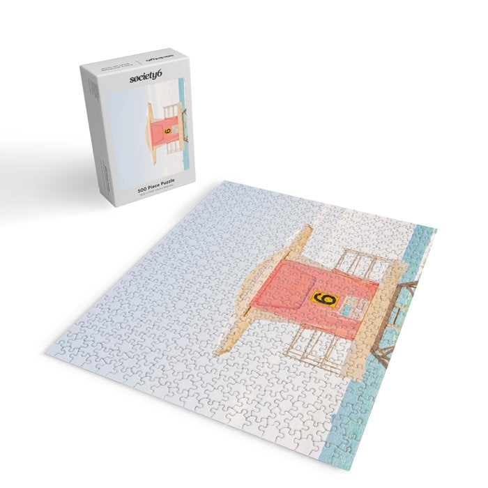 Beach Photography | Pink Lifeguard Tower. No. 6 | California  Jigsaw Puzzle Gallery Image 2