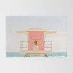 Beach Photography | Pink Lifeguard Tower. No. 6 | California  Rug Gallery Image 2