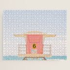 Beach Photography | Pink Lifeguard Tower. No. 6 | California  Jigsaw Puzzle Gallery Image 1