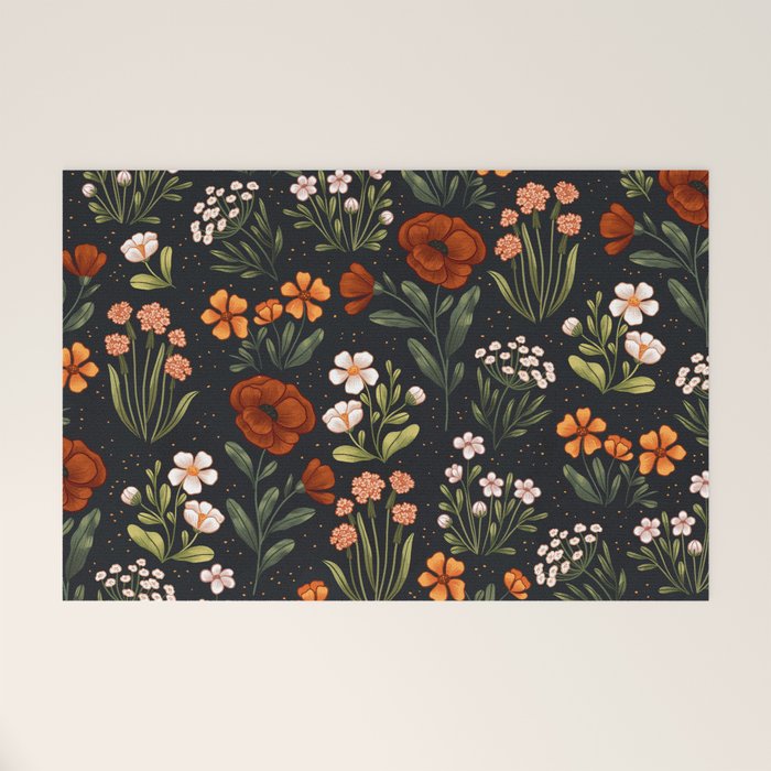 Wild Flowers ~ vol1.  vintage inspired botanical Welcome Mat Gallery Image 1