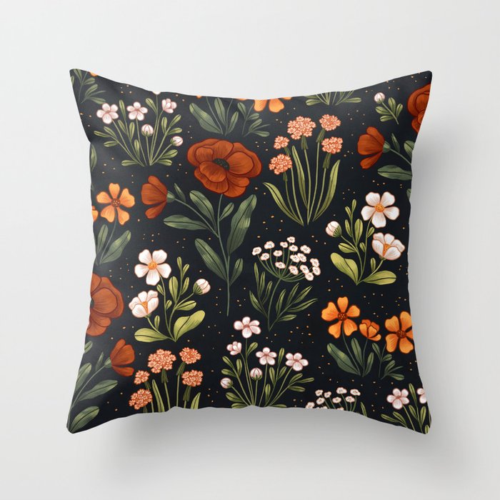 Wild Flowers ~ vol1.  vintage inspired botanical Throw Pillow Gallery Image 6