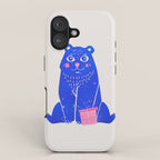 Blue Christmas Bear iPhone Case Gallery Image 1
