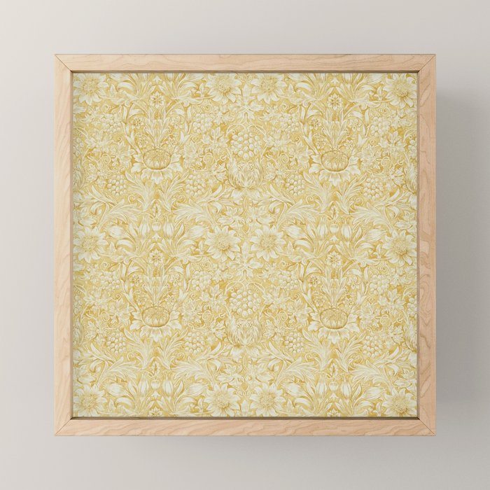 William Morris Sunflower Yellow Camomile Cowslip Vintage Pattern Mini Art Print Gallery Image 1