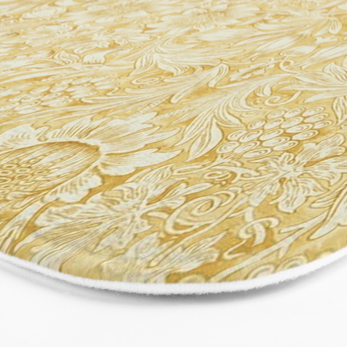 William Morris Sunflower Yellow Camomile Cowslip Vintage Pattern Bath Mat Gallery Image 3