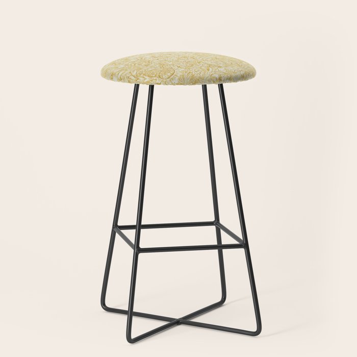 William Morris Sunflower Yellow Camomile Cowslip Vintage Pattern Stool Gallery Image 1