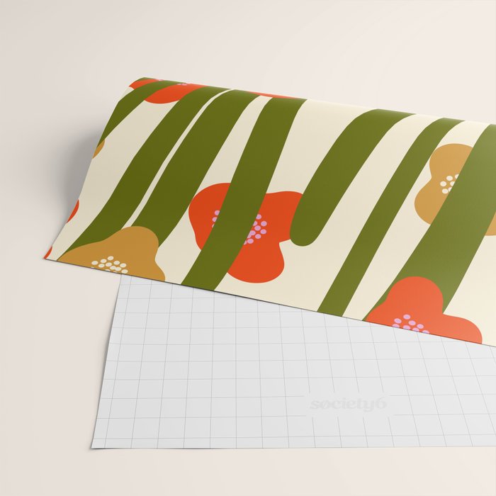Nature Mid-century modern retro 70s Wrapping Paper Gallery Image 2