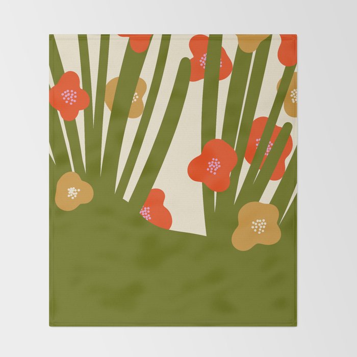 Nature Mid-century modern retro 70s Throw Blanket Gallery Image 2