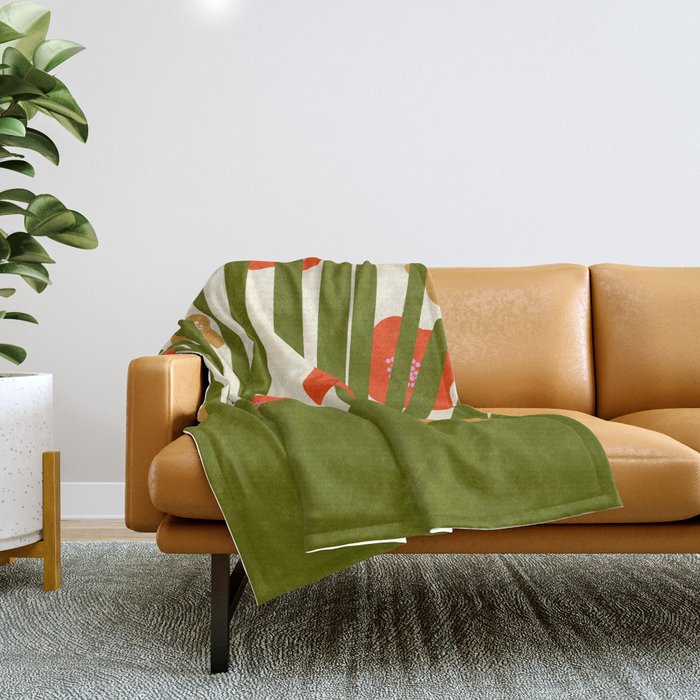 Nature Mid-century modern retro 70s Throw Blanket Gallery Image 1