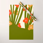 Nature Mid-century modern retro 70s Wrapping Paper Gallery Image 1