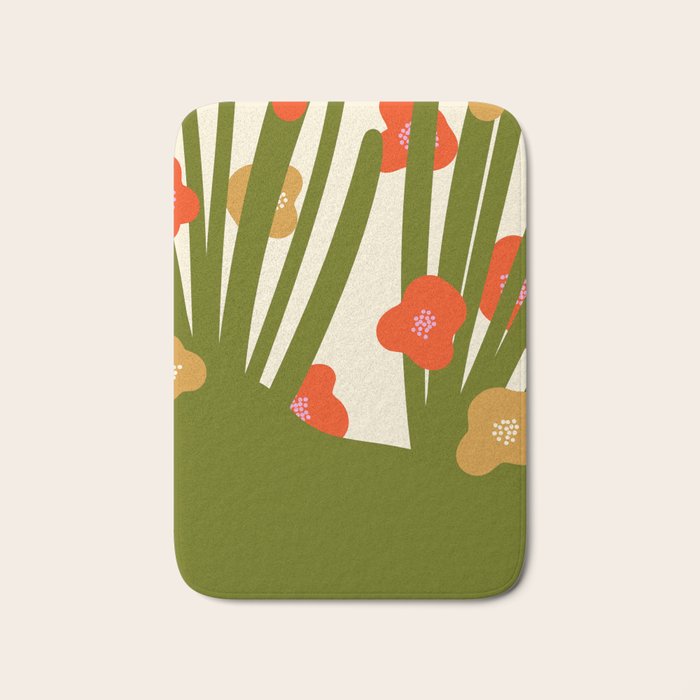 Nature Mid-century modern retro 70s Bath Mat Gallery Image 1