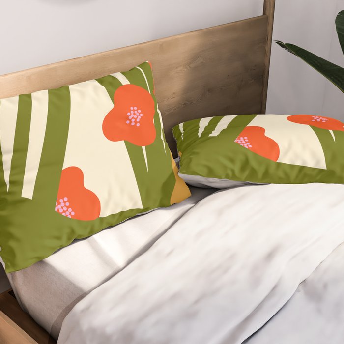 Nature Mid-century modern retro 70s Pillow Sham Gallery Image 2