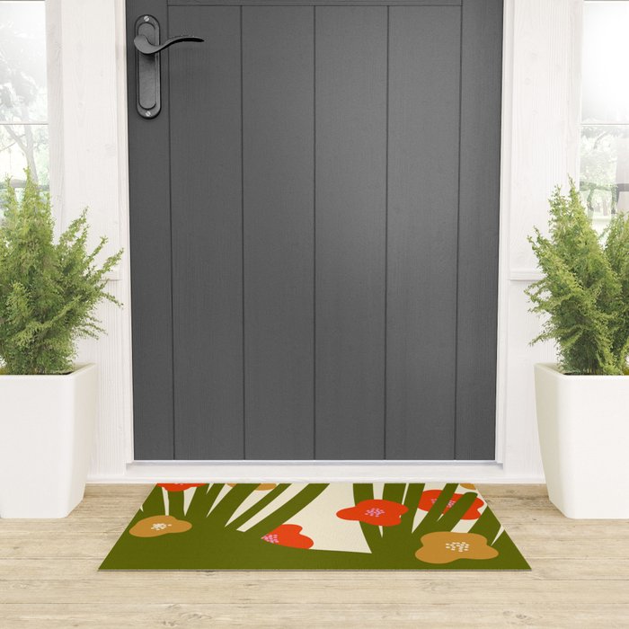 Nature Mid-century modern retro 70s Welcome Mat Gallery Image 3