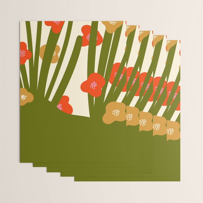 Nature Mid-century modern retro 70s Wrapping Paper Gallery Image 3