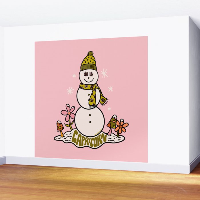 Capricorn Snowman Wall Mural Gallery Image 2