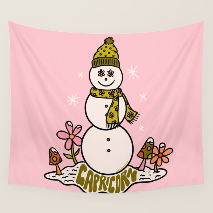Capricorn Snowman Wall Tapestry Gallery Image 4
