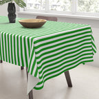 Green and White Stripes Pattern Tablecloth Gallery Image 3