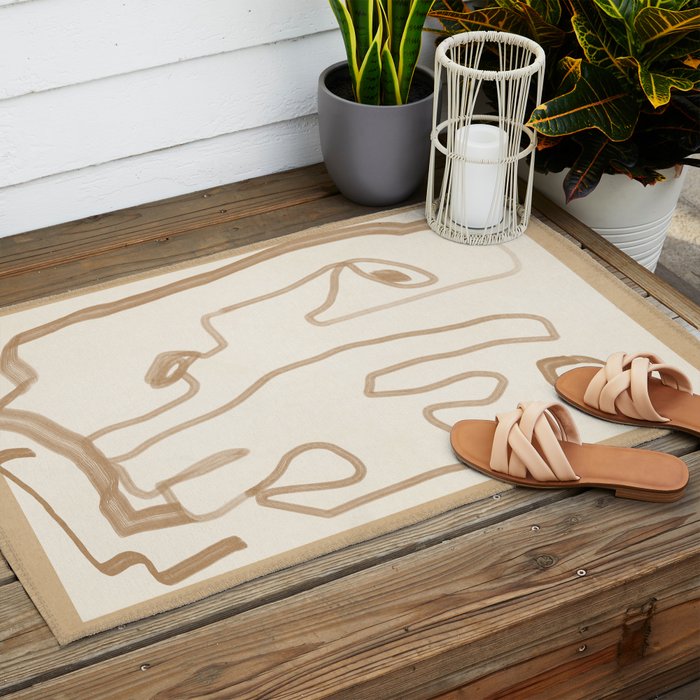 Abstract Loose Line 1 Outdoor Rug Gallery Image 2