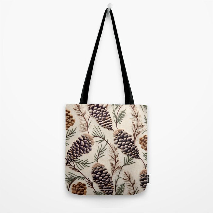 Rustic Christmas Pinecones Tote Bag Gallery Image 2