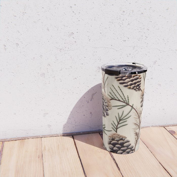 Rustic Christmas Pinecones Travel Mug Gallery Image 4